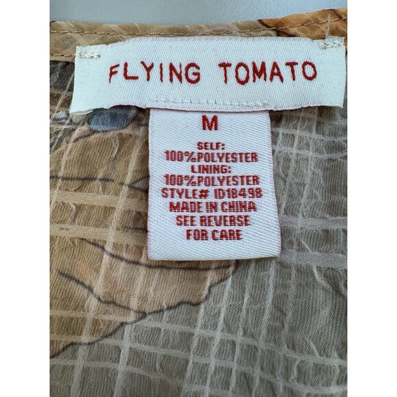 VTG Anthropologie Womens Flying Tomato Dress M Boho 70s Retro Ruffle Sheer Vneck - Picture 8 of 16